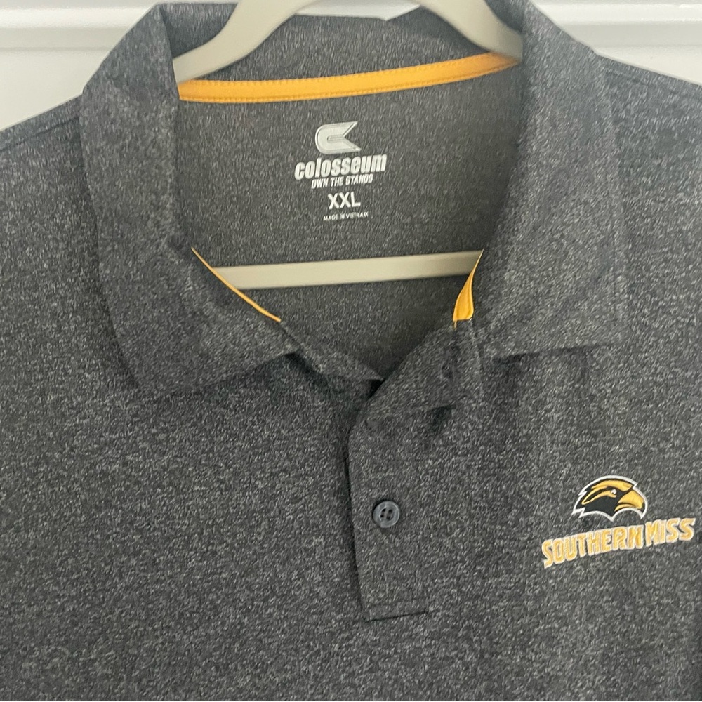 Colosseum Southern Miss Charcoal Polo Shirt
